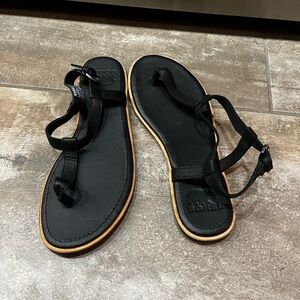 Sorel Black Leather Sandals